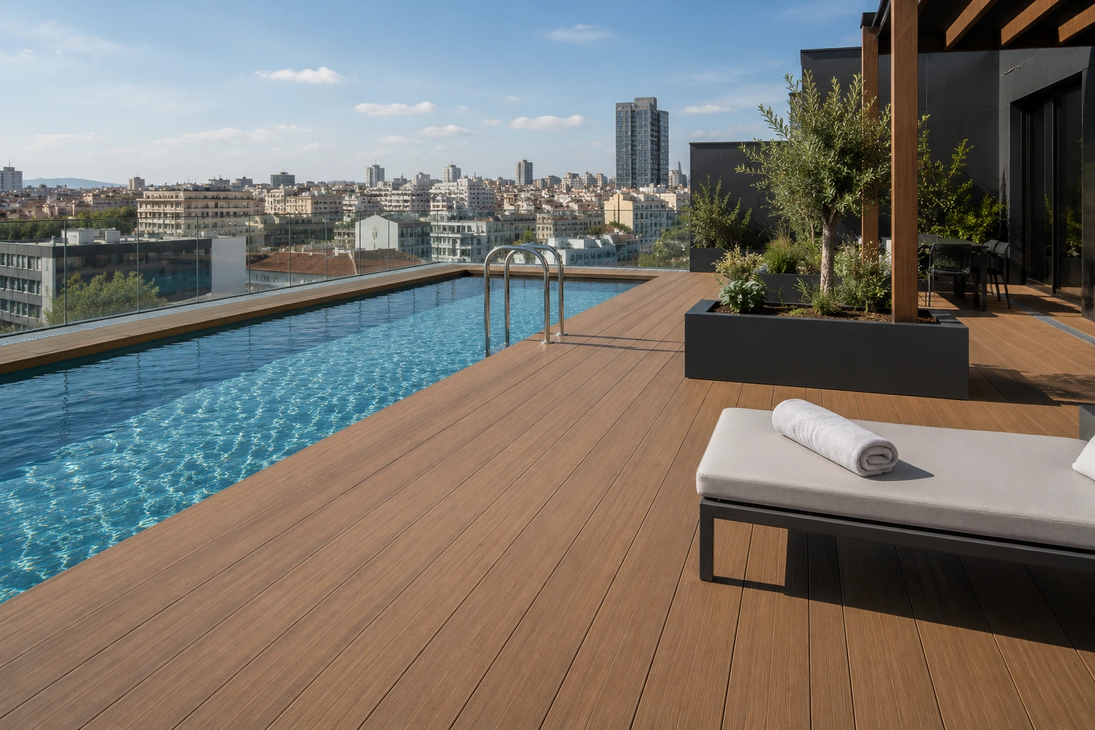 tarimas exteriores para piscinas en Madrid